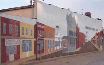 Downtown Coffeyville in 1892 mural