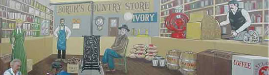 Old grocery store mural
